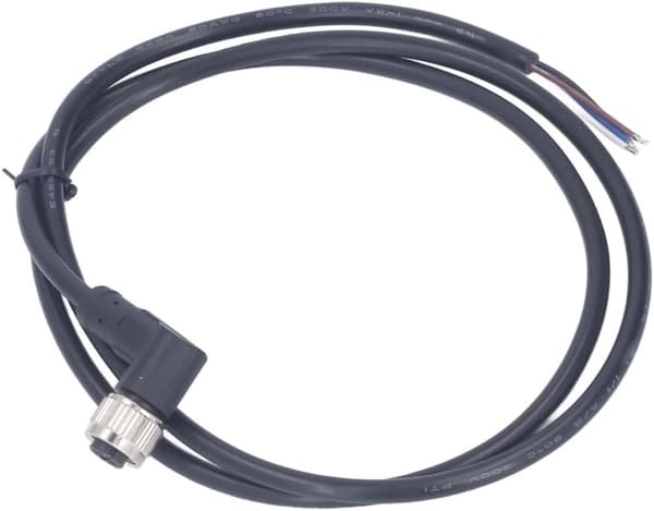 M12-kabel 4-bens flystik elektrisk kabel retvinklet hunstik 2M 250V AC