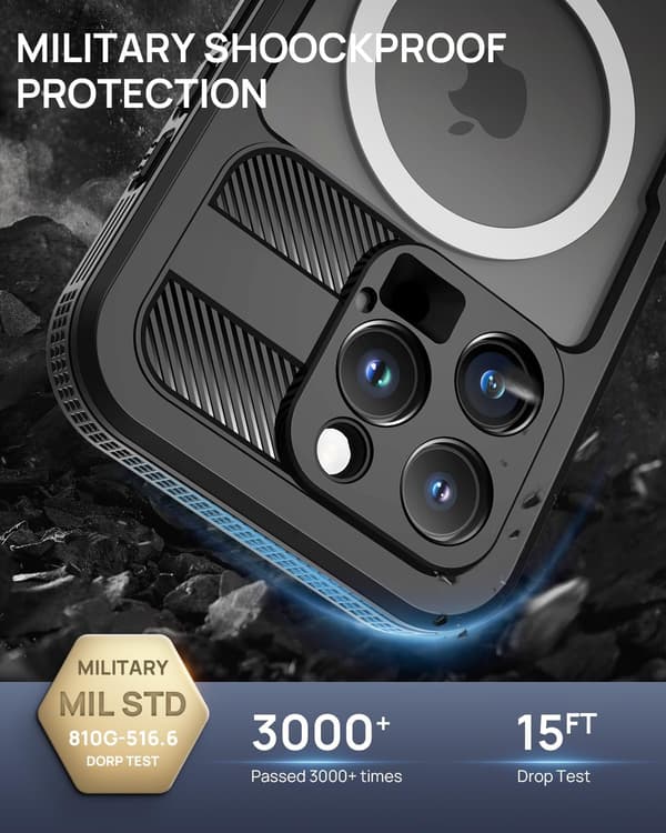 iPhone 16 Pro Case, Waterproof, iPhone 16 Pro Phone Case, IP68, Waterproof, Protective Case with MagSafe, 360 Outdoor Case, Shockproof, Dustproof