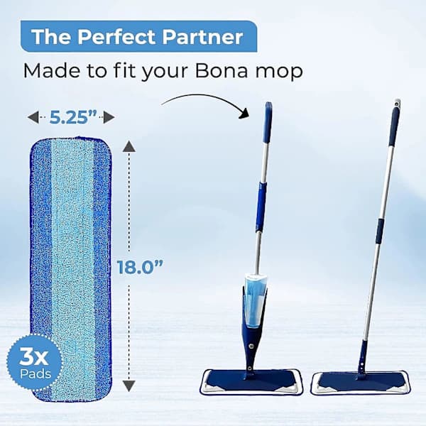 Replacement Mop Pads for Mop Floor Accessories, Reusable Microfiber Mop Cloth for Floors