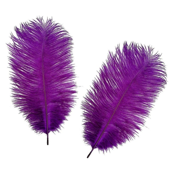 10st 30-35cm konstgjorda strutsfjädrar Dekorationsfjädrar för bröllopsfest Maskklänning(lila)Pu Purple