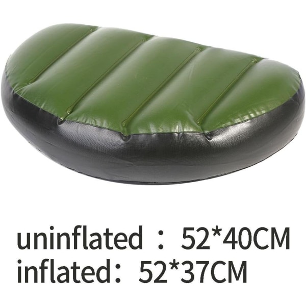 Kajak oppustelig sæde Premium grøn fiskebåd sædehynde PVC oppustelig båd sæde pude til udendørs camping båd sæde 2 stk.