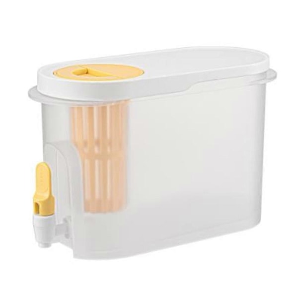 Koldtvandsflaske med hane, husholdningskøleskab til fremstilling af juice, tekande, limonade 3,9 L spand med iskoldt vand om sommeren orange