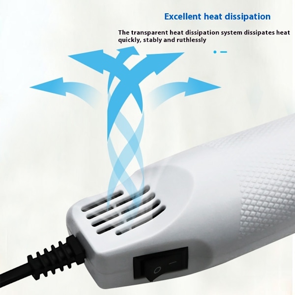 Vit multifunktionell värmepistol för hantverk, elektroniklödning, gör-det-själv, krympslang och omslag, brännmärkare