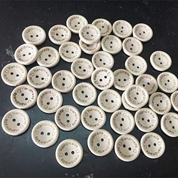 100 kpl Puutavaraa Käsintehtyjä Nappeja, käsityötarvikkeet Sekalaiset Napit Puusta Ommeltavat Napit, Vaatteiden Tarvikkeisiin, DIY 20mm