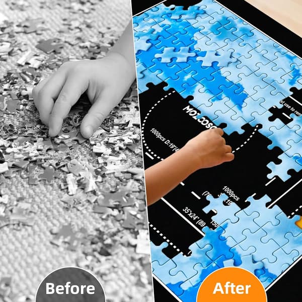 Grey puzzle mat, 66 * 116 cm, portable puzzle mat, puzzle roll p
