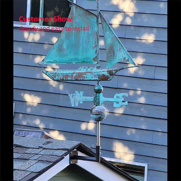 Vindfløyelfeste, Kraftige Vindfløyelfester, Vindfløyelstangfeste, 20 cm, Svart