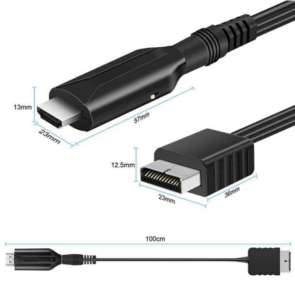 Til PS1/til PS2 til HDMI-kompatibel adapterkonverter op til 1080P-udgangsstøtte PS1/til PS2 (480i/480p/576i)(f2)