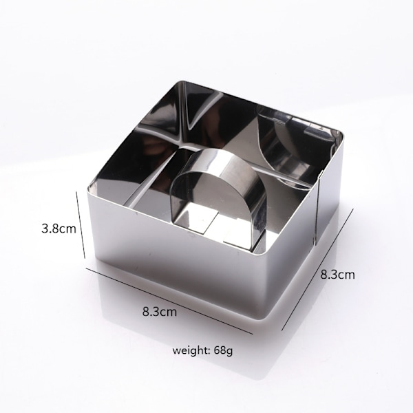 Rostfria 3D-kakformar med trycklyftare, bakringsset med 4 delar, bakformar, bakverktyg, cupcakeform, mousse