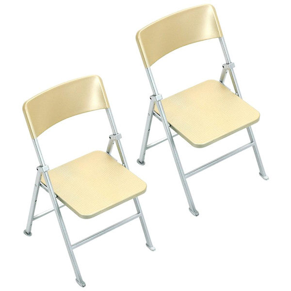 2 stk Foldbare Ministole Dukkefoldestole Minihus Foldestol Miniaturemøbler Guld 2 stk1 Golden 2pcs 15X9.4CM
