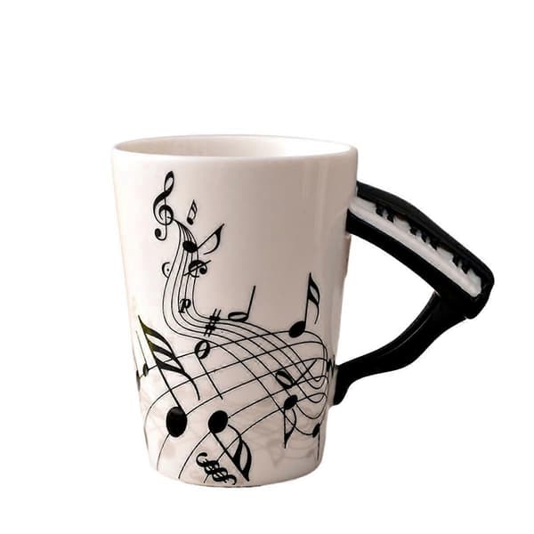 Music Ceramic Mug Cute Coffee Tea Milk Note Line Mugs, Piano