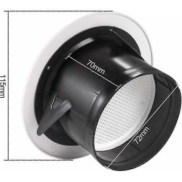 75 mm Ventilationsdyse med Beskyttelsesgitter - ABS (75 mm)