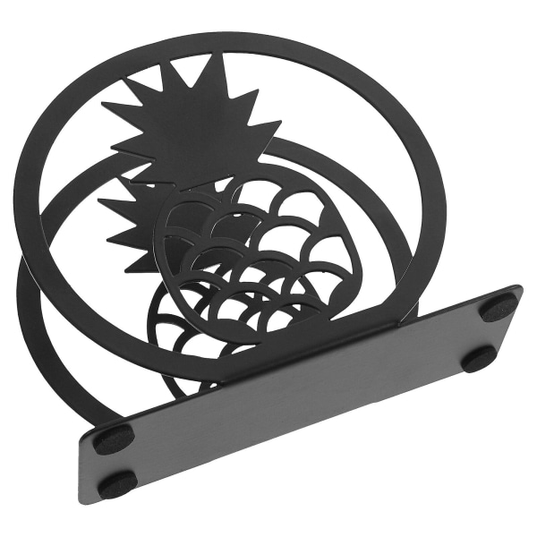Metall Servetthållare Dekorativ Ananas Pappershållare Kökspappershållare För Bord Svart 12x Black 12x10x4.2cm