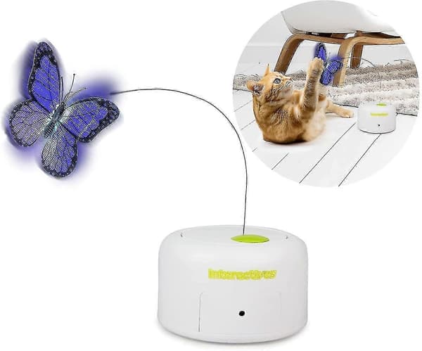 Interaktiv rörelseaktiverad fjärilskattleksak Flutter Bug kattstavleksak