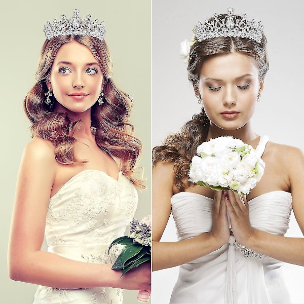 Bryllupskrystall Hodebånd Krone Tiara Med Kam For Bryllup Bryllup Bursdagsfest