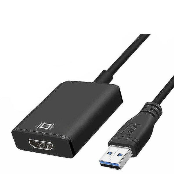 USB 3.0 til HDMI-adapterkabel Hann til Hunn Video 1080p PC til TV HDTV med lyd