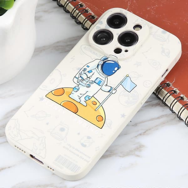 Flymønster Telefoncover til iPhone 14 Pro Max (Planetlanding)