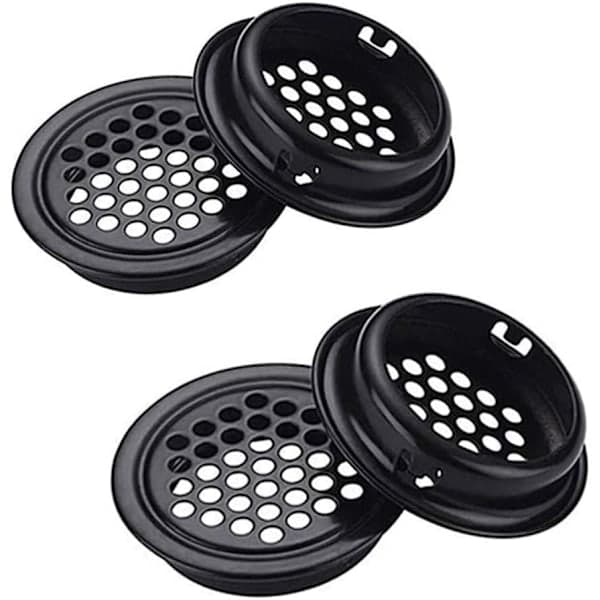 5-piece ventilation grille, black round mesh ventilation hole for underside