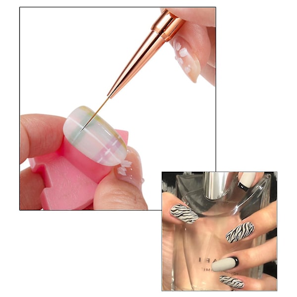 1 set Dubbelsidiga Nagelborstar för Nagelkonst Nagelborste Set för Akryl Applicering Hemma DIY Manikyr