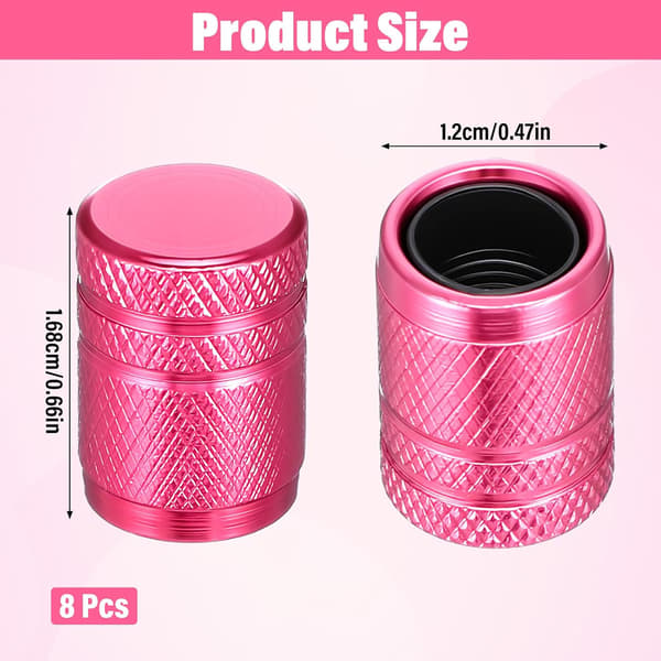 8 stk. dekkventilhetter, metall for Pink