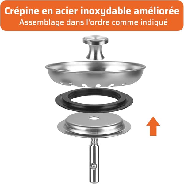 2 STK 78 mm Universal Køkkenafløbsfilter Rustfrit Stål Vask St