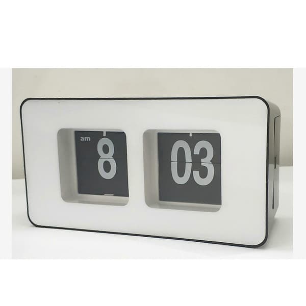 Creative Black and White Flip Wall Clock with Silent Movement for Home Decor