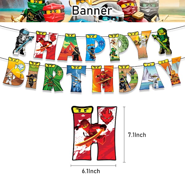 Phantom Ninja Theme Birthday Party Decoration Banner Balloon Set