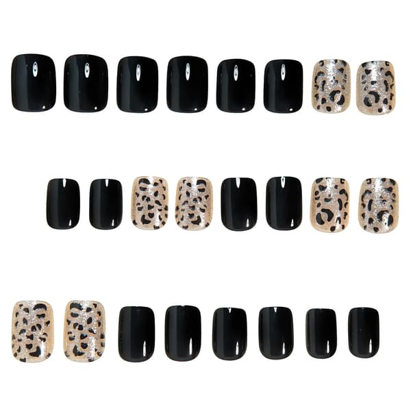 24 pcs False Nails Extra Short Glossy Full Cover Acrylic Press-on Nails Q12 Q12