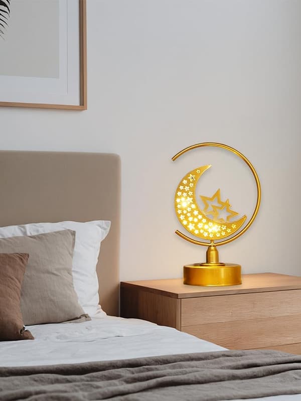Moon Lamp, Moon and Star Shaped Table Lamp, Decorative Table Lamp, Desk and Bedside Decoration.