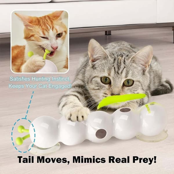 Interactive Caterpillar Cat Toy - Smart Rechargeable Automatic Motion Toy for Indoor Cats, Bite-Resistant & Relieves Boredom