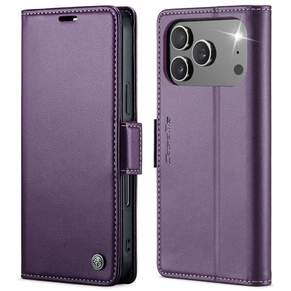 Case for iPhone 17 Pro (6.3\"), Wallet Case | Magnetic Closure | PU Leather | Protective | Flip Folio Case | Shockproof TPU