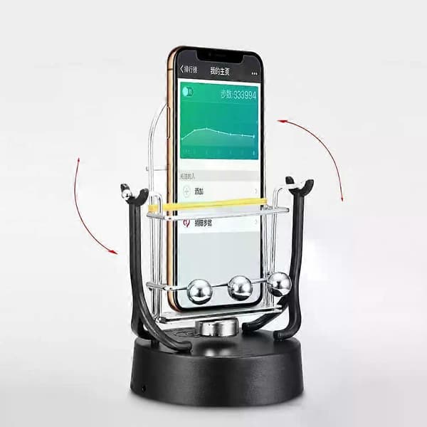 Phone Swing Device Automatic Wiggle Electronic Motion Machine Rotating Swing Motion Mobile Phone Holder for Counting Steps GD
