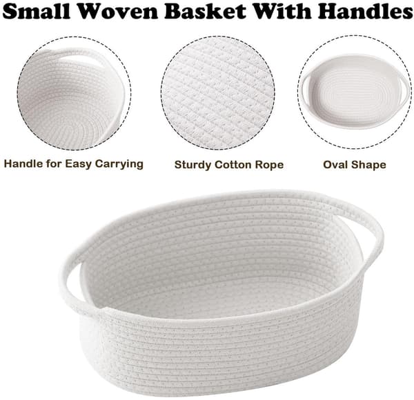 Gift Basket with Gift Bag and Ribbon - Small Woven Rope Storage Shelf - Empty Gift Baskets ...
