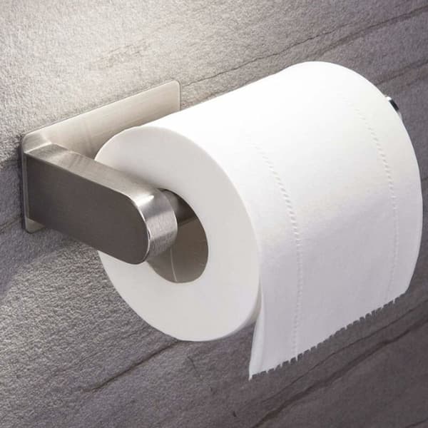 Toiletpapirholder uden boring Selvklæbende toiletpapirholder i rustfrit stål til badeværelse (249)