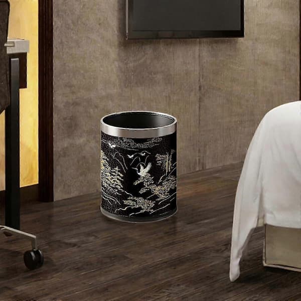 Round Trash Can Waste Basket Reusable Versatile Waste Bin for Kitchen Laundry Room Home Bedroom
