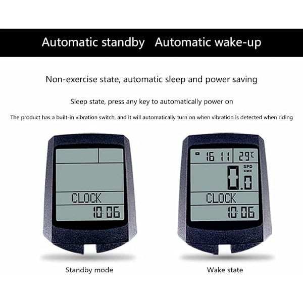 Sykkelcomputer Sykkelcomputer Hastighetssensor for Sykkelsensor, Sykkelhastighetsmåler, Sykkelcomputer, Trådløs Kilometerteller