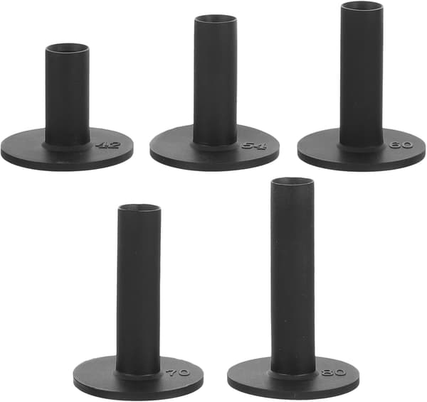 5 stk svarte silikongolfpegger sett flatt hode 42mm-80mm fleksible golfballstativ