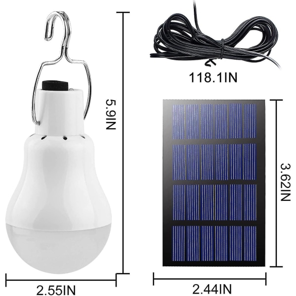 Led aurinkolamppu aurinkolamput ulkokäyttöön, aurinkolyhty retkeilylamppu Solar riippuvalaisin aurinkopaneelilla, 3w hehkulamppu, aurinkovalaistus ulkokäyttöön