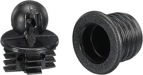 Højttalergrillstyr i plast, sort, diameter 10,6 mm, 20 stk.