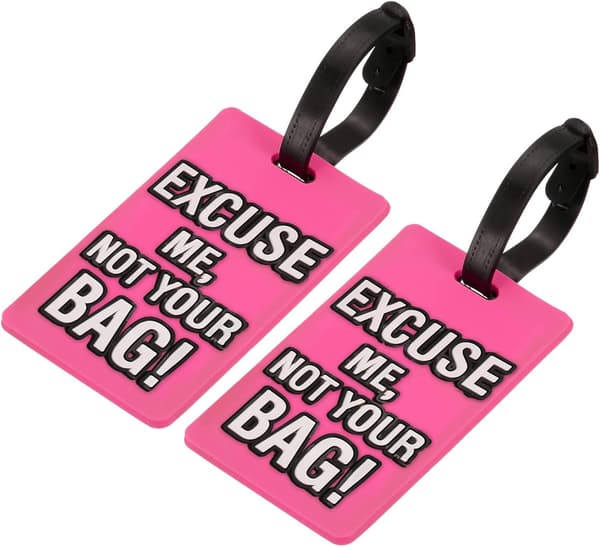 Bagasjemerke 2-pakning Rosa Pink