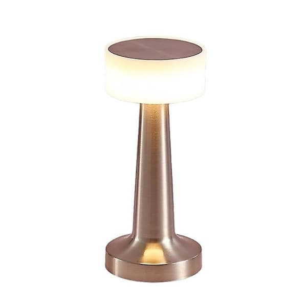 Metal LED Table Lamp - Rechargeable Desk Lamp Night Light, USB Wireless Touch, Mood Lighting - Rose Gold Silver