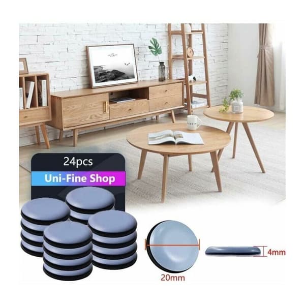 22 stk. teflon møbelglidere 20 mm (runde) - møbelglidere - teflon møbelglidere klistremerker møbelglidere for stoler, sofaer, bord
