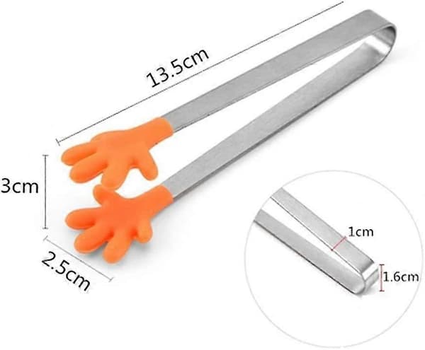 6-pack Mini Hand-shaped Silicone Tongs for Sugar, Ice Cubes, Candy, Coffee