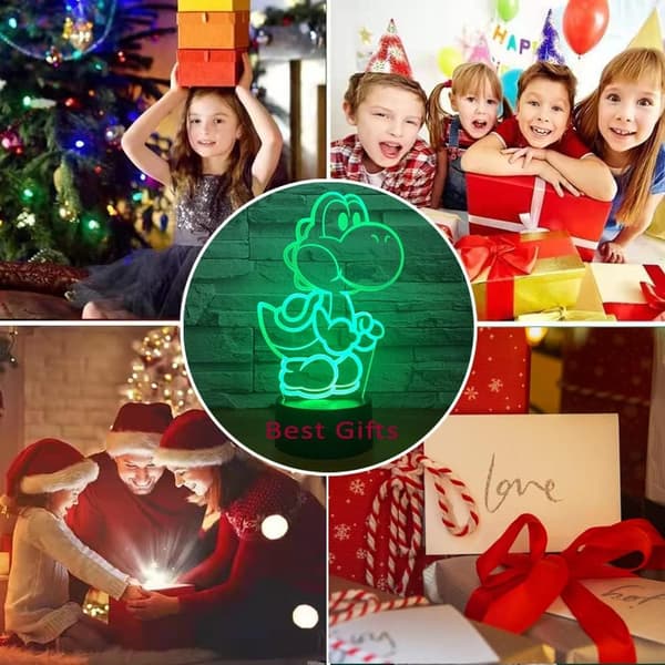 Super Mario LED-lampe Fargeskiftende USB Nattlampe og Dekorasjon(qb)