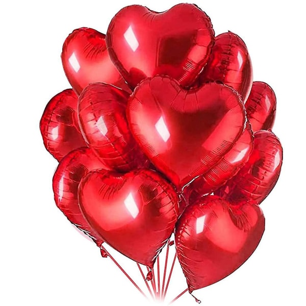 30 Hjertefolie Balloner Røde Helium Balloner 18 Tommer Valentinsdag Romantisk Dekorationssæt Decora