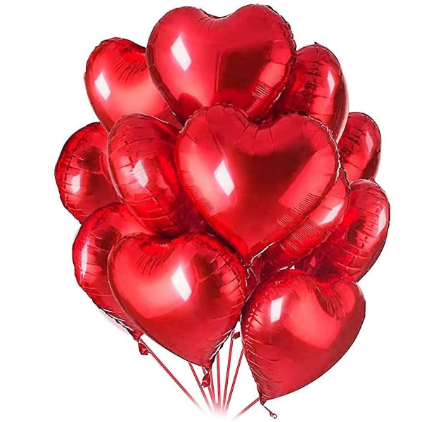 30 hjertefolieballonger røde heliumballonger 18 tommer Valentinsdag romantisk dekorasjonssett Decora