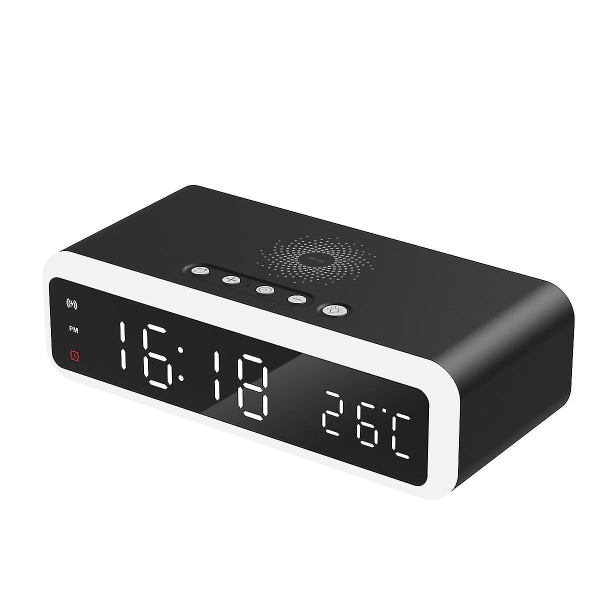 Digitaalinen herätyskello langattomalla laturilla yövalo työpöydän lämpömittari kello HD peilikello Wit