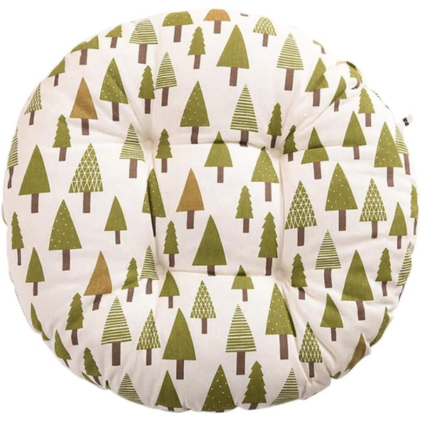 Tuolinpehmuste, pyöreä, istuinpehmuste, kukkakuvio, eläinprintti, istuinpehmuste ulkokäyttöön, puutarhaan, parvekkeelle, 40 cm, puuvilla ja pellava, mänty
