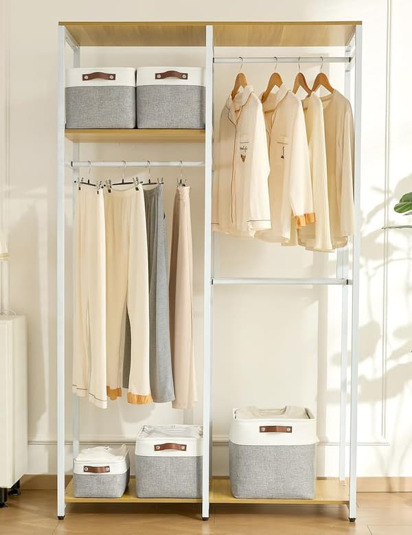2 Pcs Foldable Storage Baskets for Shelves Wardrobe Fabric Cube 33CM Organizer Bins with Handles Waterproof Canvas Box