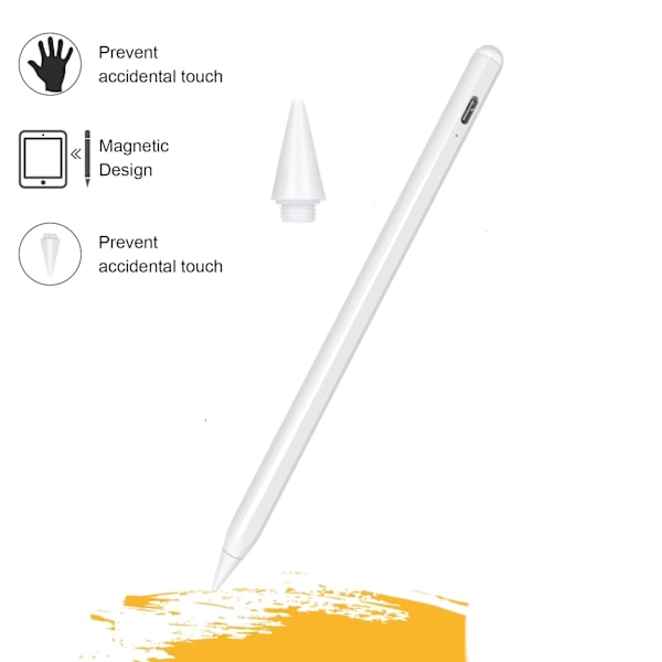 Capacitive iPad Pen with Battery Indicator and Fast Charging White White White