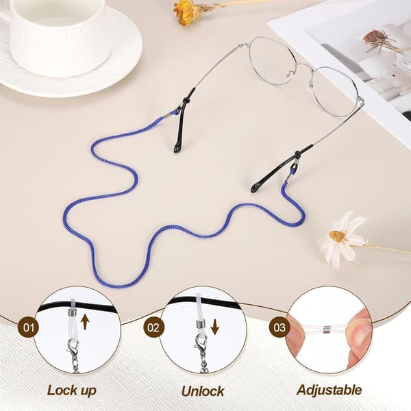 Nylon glasögonrem flätad snodd flerfärgad Silver(black/White/Grey)